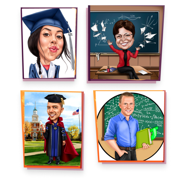Caricature gifts for teachers and graduation